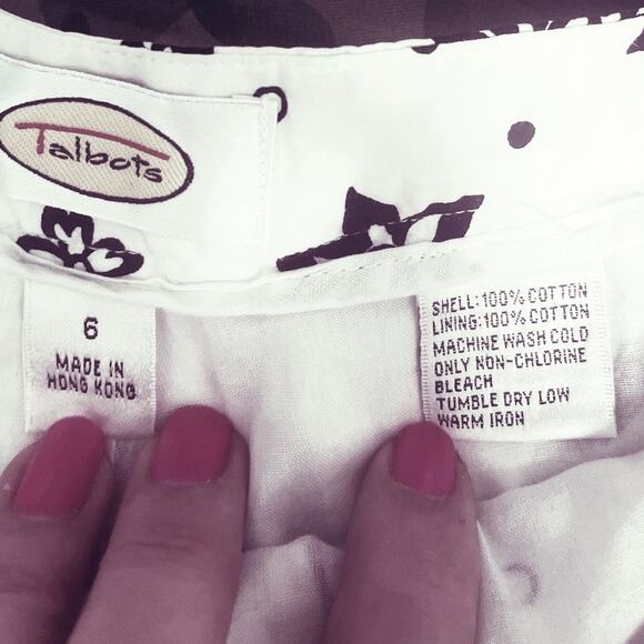 Gorgeous Flowy Black and White Skirt Talbots Fully Lined  Size 6 - Boho Western - Picture 5 of 8